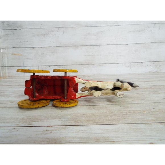 Vintage Cast Iron Horse Pulling Ice Truck Figurine - Picture 5 of 6